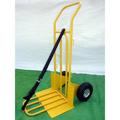 大型荷台ノーパンクスチール製二輪運搬台車(イエロー)／品番　M1420NP23-100YGAT
