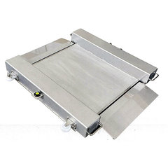 防水超低床ステンレス薄型台車はかり(50kg)／ 品番　M1397WFS4L2M-050SUS