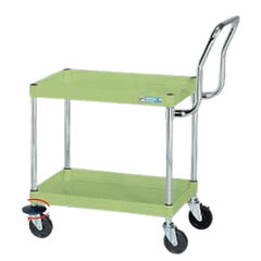 防振衝撃吸収キャスター付ワゴン(ゴム車/H600/2段）／品番　M350SP-6062HTBPS