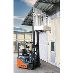 フォークリフト用アルミ高所作業台（1100×800×1890）キャスターストッパー付／品番　M453AL-11818FES