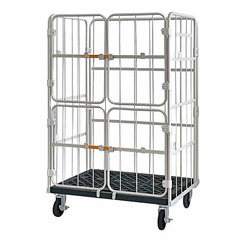 上下観音扉カゴ車アイボリー樹脂床材 品番　M468KRC80-PI