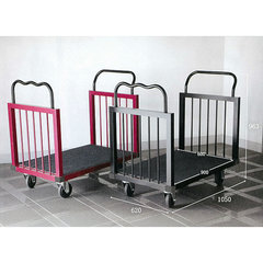 両袖ポーター台車(旅館ホテルスーツケース運搬用ブラックゴムキャスター) 品番　M1017WSP-1069BRC