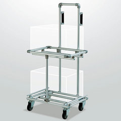 アルミ製二段ピッキングカート50Lコンテナ用(シングルハンドル)／品番　M1950ATP-50S