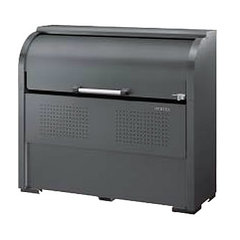 スチールゴミ箱(高耐食溶融メッキ)奥行520mmスリムタイプダークグレー色/品番　M1548NKR-1305G-2