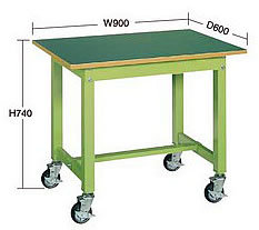 中量キャスター付き作業台(φ100)/品番　M350B-096FS